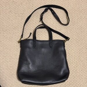 Madewell Black Leather Tote Bag
